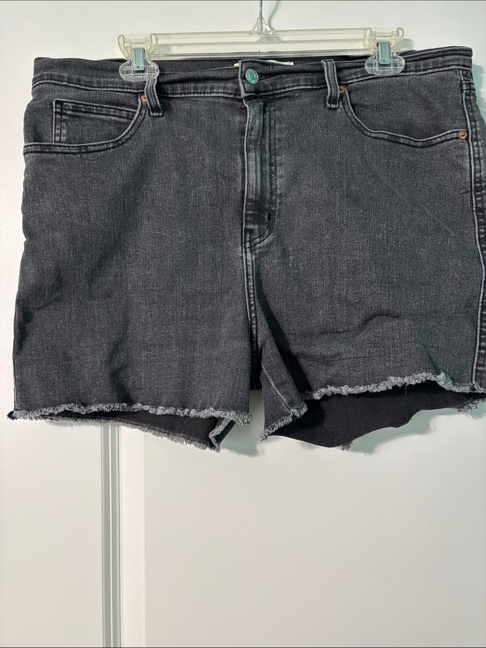 Levi's Black Distressed Denim High-Rise Cutoff Shorts